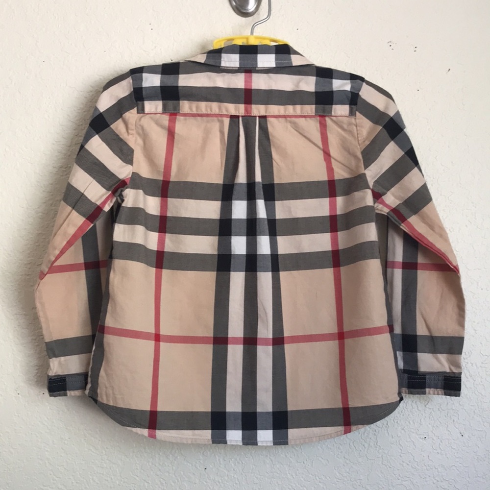 Plaid Kids Shirt - Beige, Black, Red - Picture 6 of 7